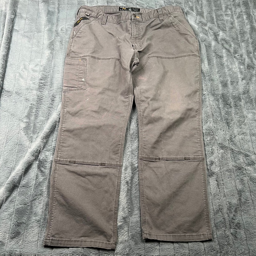 Ariat Rebar M4 Relaxed Straight Work Pants Mens 40x30 Gray Canvas Double Knee